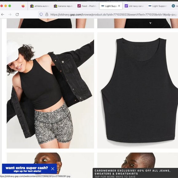 4 Old Navy Light Support PowerChill Longline Sports Bra for Women Medium - Picture 4 of 9